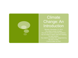 Climate Change: An Introduction