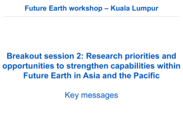 Criteria for Future Earth Research