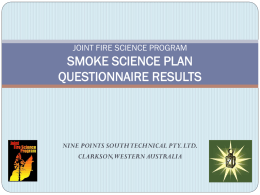 JOINT FIRE SCIENCES PROGRAM SMOKE SCIENCE PLAN