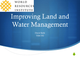 Improving Land and Water Management