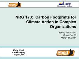 Carbon Footprints & Climate Risk: Tools for business and