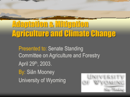 Adaptation & Mitigation Agriculture and Climate Change