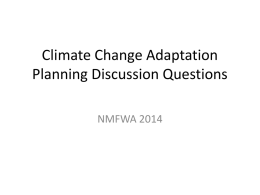 Climate Change Adaptation Planning Discussion Questions