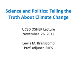 Science and Politics: Telling the Truth About Climate Change