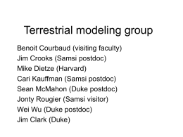 Terrestrial modeling group - Statistical and Applied