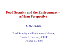 Food Security and the Environment
