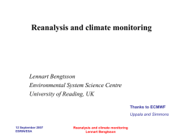 Reanalysis and climate monitoring