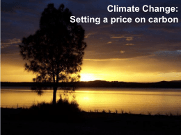 Climate Change: Setting a price on carbon