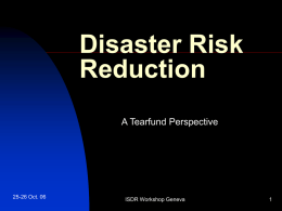 Mainstreaming Disaster Risk Reduction