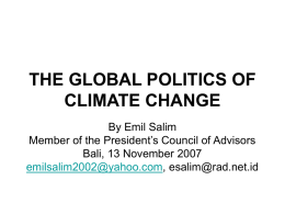 THE GLOBL POLITICS OF CLIMATE CHANGE