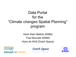 Data Portal “Climate Changes - Spatial Planning” programme