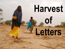 Harvest of Letters Hunger and a Changing Climate