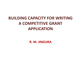 building capacity for writing competitive grant