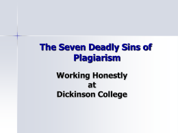 The Seven Deadly Sins of Plagiarism