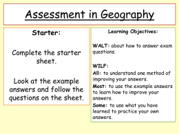 Assessment in Geography