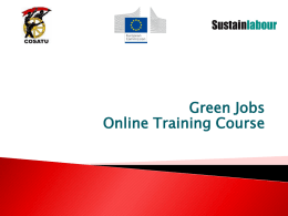 Green jobs course - Sustainlabour :: International Labour