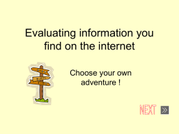 Evaluating information you find on the internet