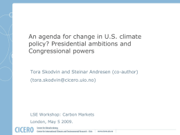 An agenda for change in US climate policy? Presidential