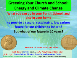 Greening Your Church and School: Energy and Climate Change
