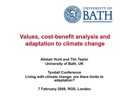 Hunt & Taylor-Values, cost-benefit analysis and adaptation to