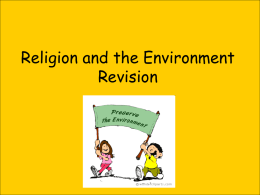 Religion and the Environment revision