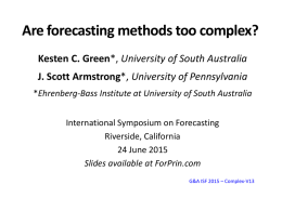 Are forecasting methods too complex?