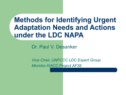 LDC NAPA Guidelines - global change SysTem for Analysis