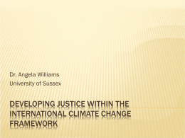 Developing justice within the international climate change framework