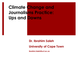 Climate Change and Journalisms Practice