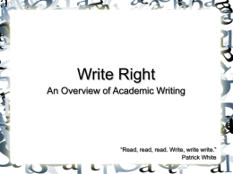 IMTECH Lecture Write Right
