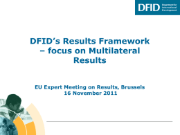 DFID`s Results Framework