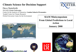 Climate Science for Decision Support .