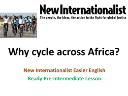 Why cycle across Africa? - New Internationalist Easier English Wiki