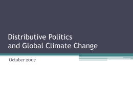 Distributive Politics and Global Climate Change