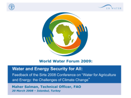 Session 1 : Prospects for Food and Energy Demand by 2015 and