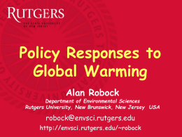 Global Warming Policy PowerPoint - Alan Robock