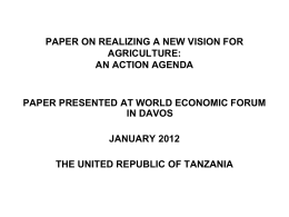 paper on realizing a new vision for agriculture: an action agenda