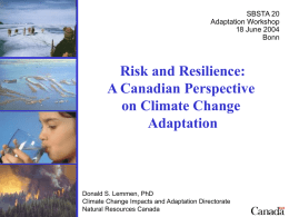 Risk and Resilience:A Canadian Perspective on Climate
