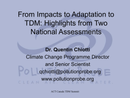 From Impacts to Adaptation to TDM