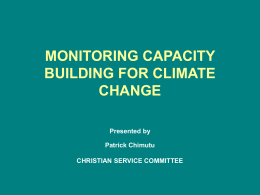 MONITORING CAPACITY BUILDING FOR CLIMATE CHANGE
