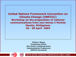 Workshop on the preparation of national communications from non