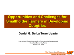 Opportunities for smallholder farmers in developing countries