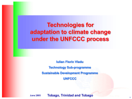 Technologies for adaptation to climate change under the UNFCCC