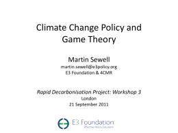 Climate change policy and game theory