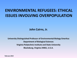 environmental refugees: ethical issues involving overpopulation