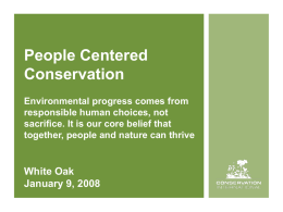 People Centered Conservation