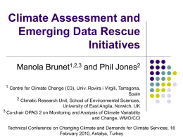 Talk 5 - Climate assessment and emerging data