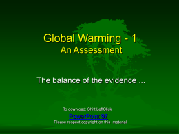 Global Warming - 1 - Atmospheric and Oceanic Sciences