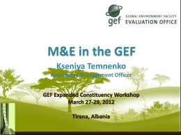 M&E in the GEF (presentation)