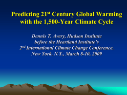 Predicting 21 st Century Global Warming with the 1500